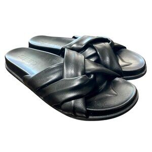 Anthropologie Silent D Helena Sandals Slides Black Womens Size 38 / US 7-7.5